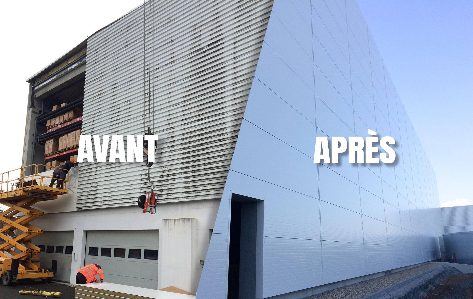 Bardage du chantier Cepovett situé à Gleize et fait par Etancoba