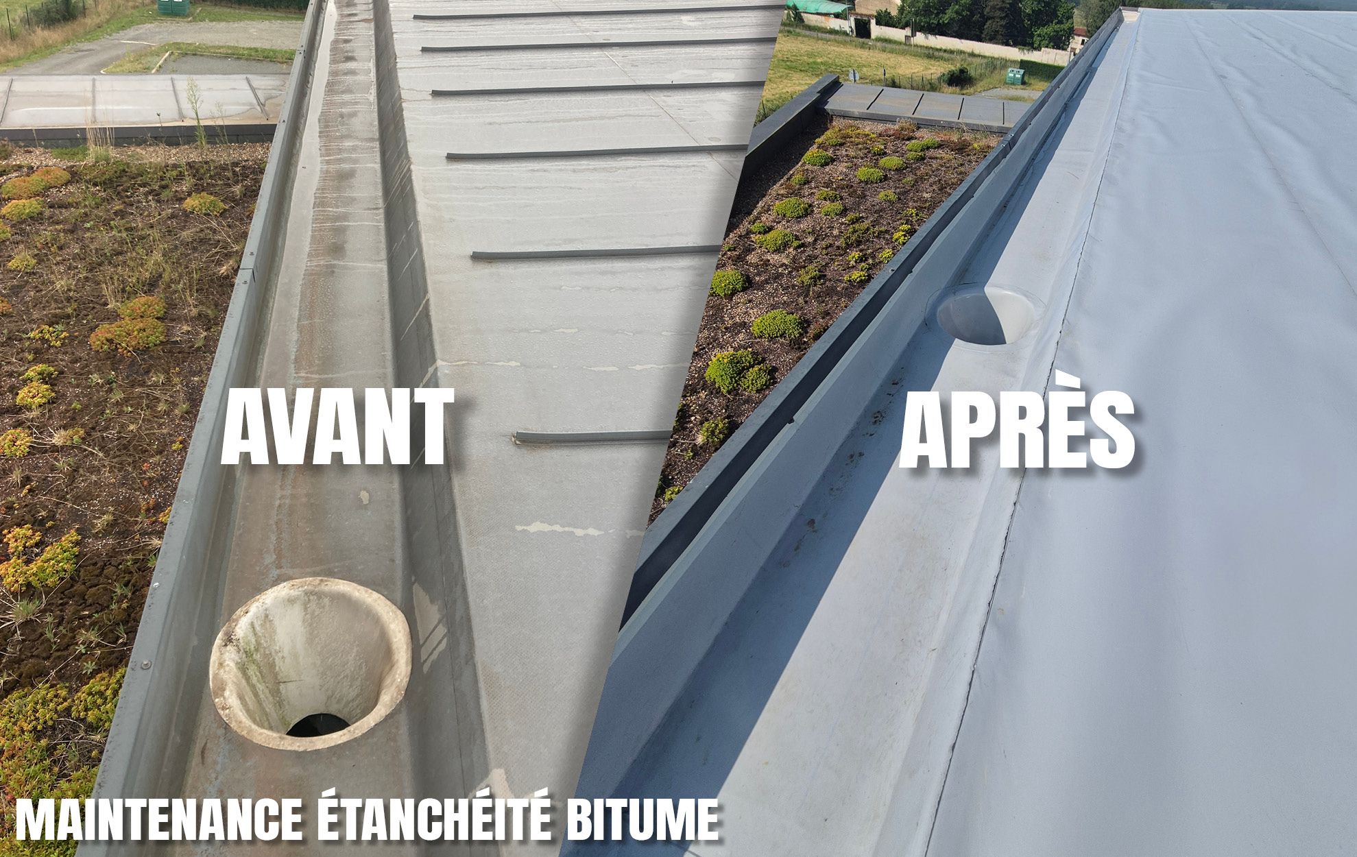 Maintenance en étanchéité bitume à la salle des sports de Civens